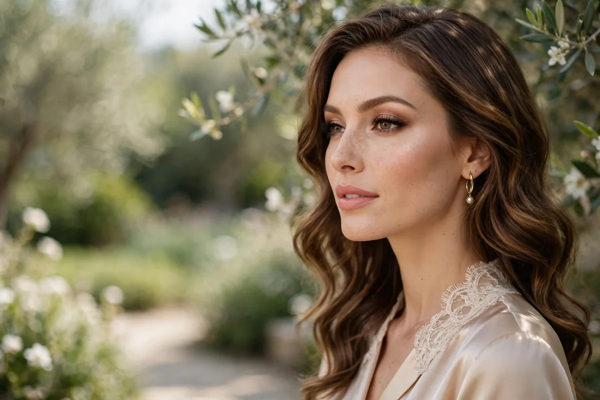 Elegant long-wearing makeup look for a wedding guest