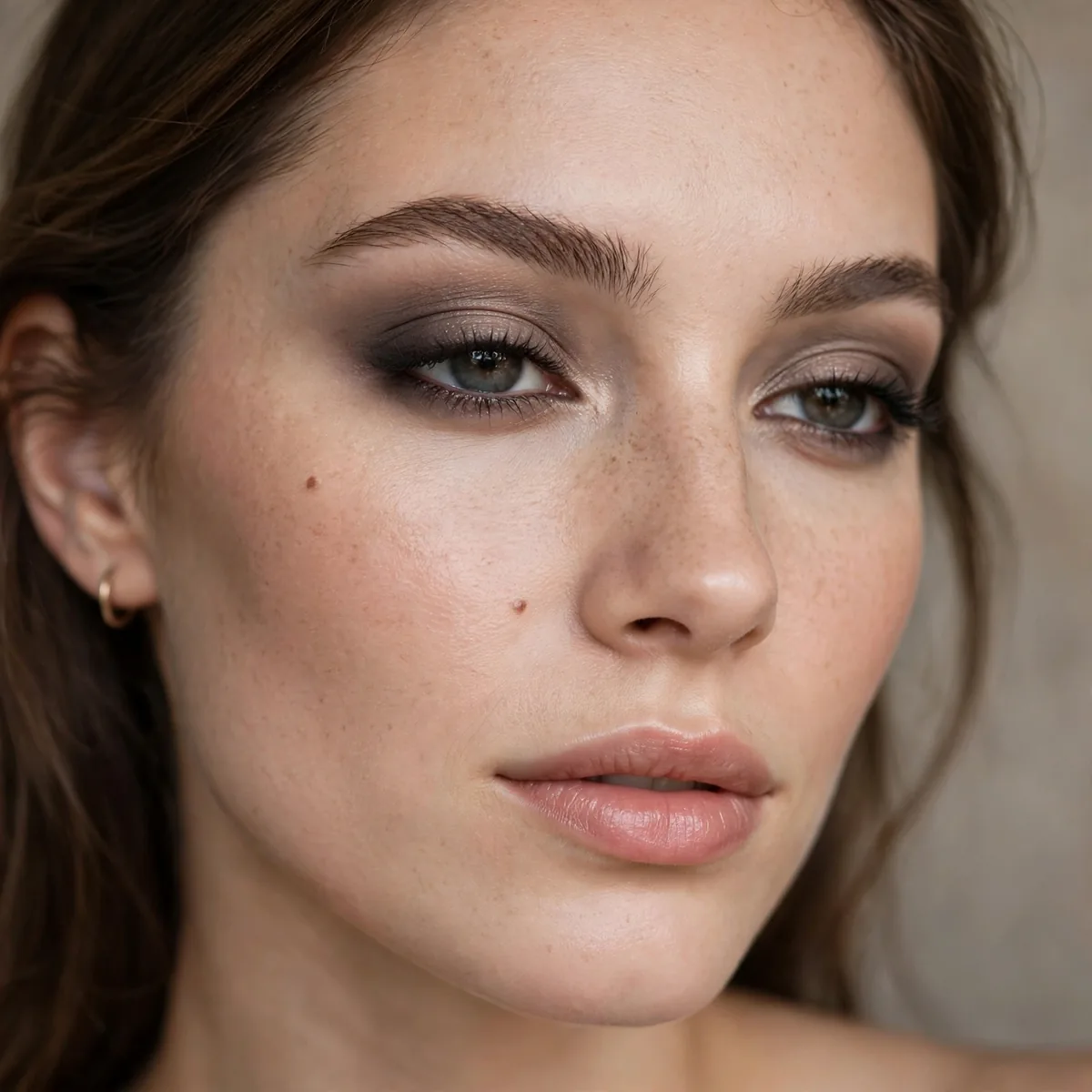 Smoky taupe eyeshadow look
