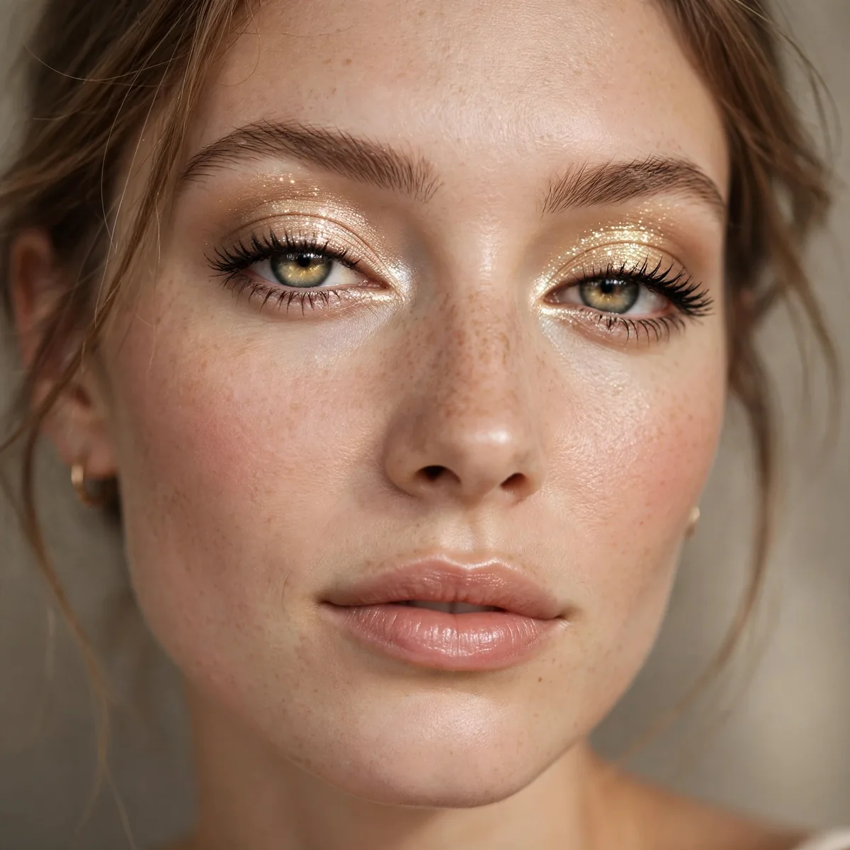 Champagne bright eyeshadow look