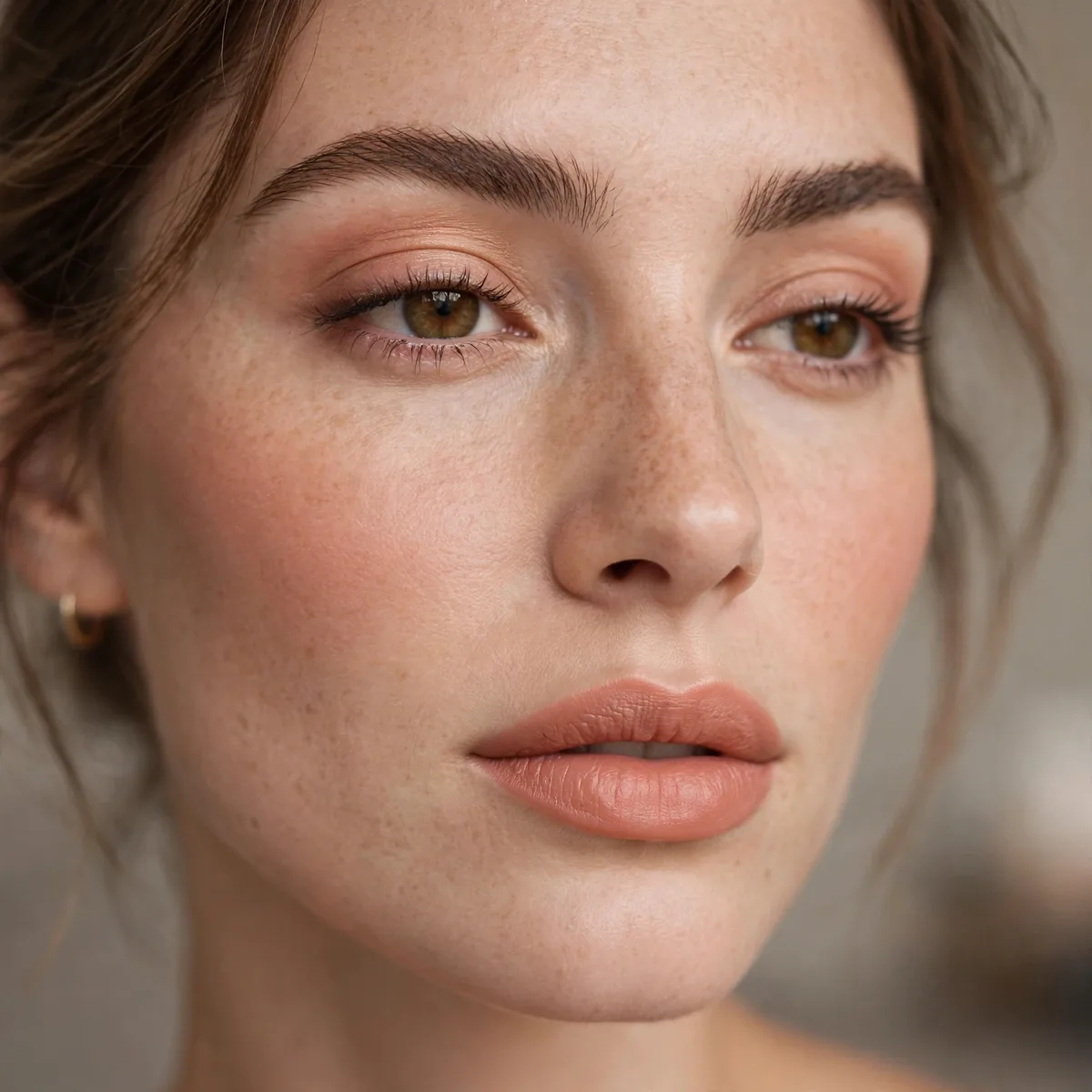 Nude-peach lipstick combination