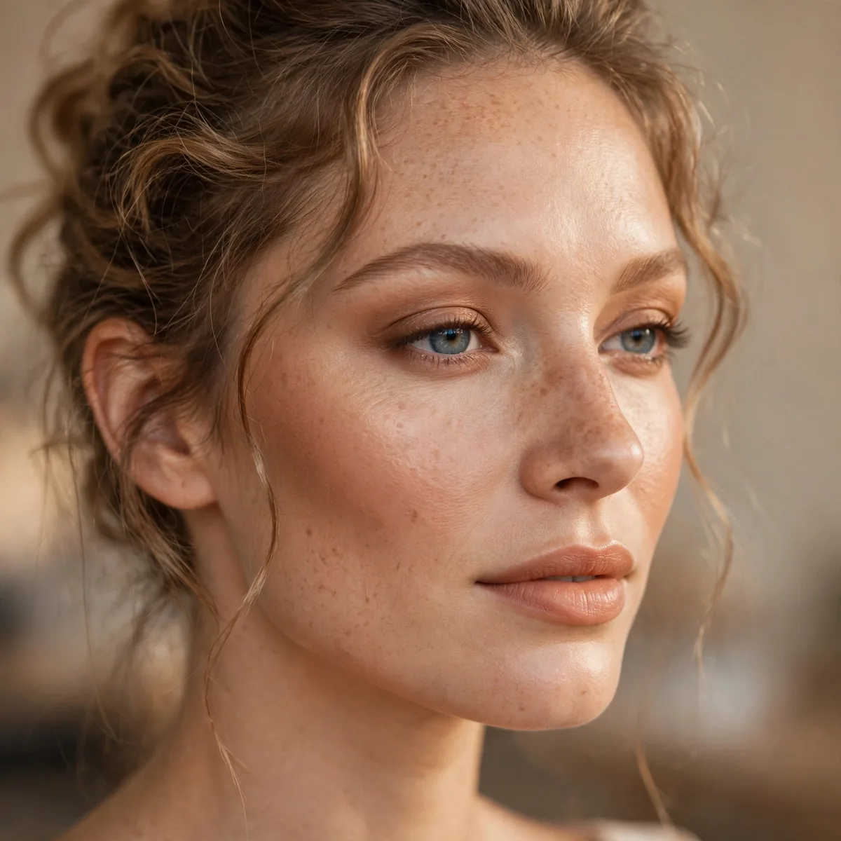 Soft warm contour makeup