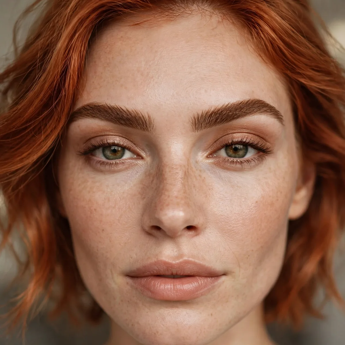 Well-groomed brows with copper hair