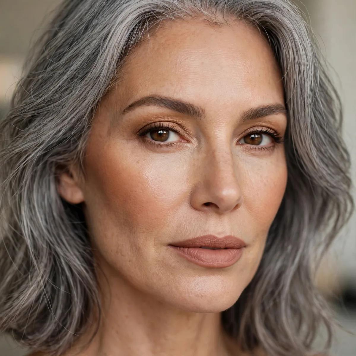 Warm contour with gray hair