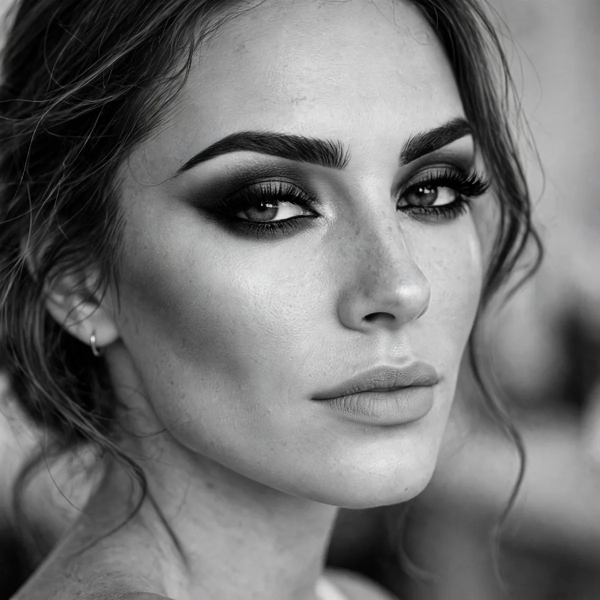Makeup designed for black and white photography