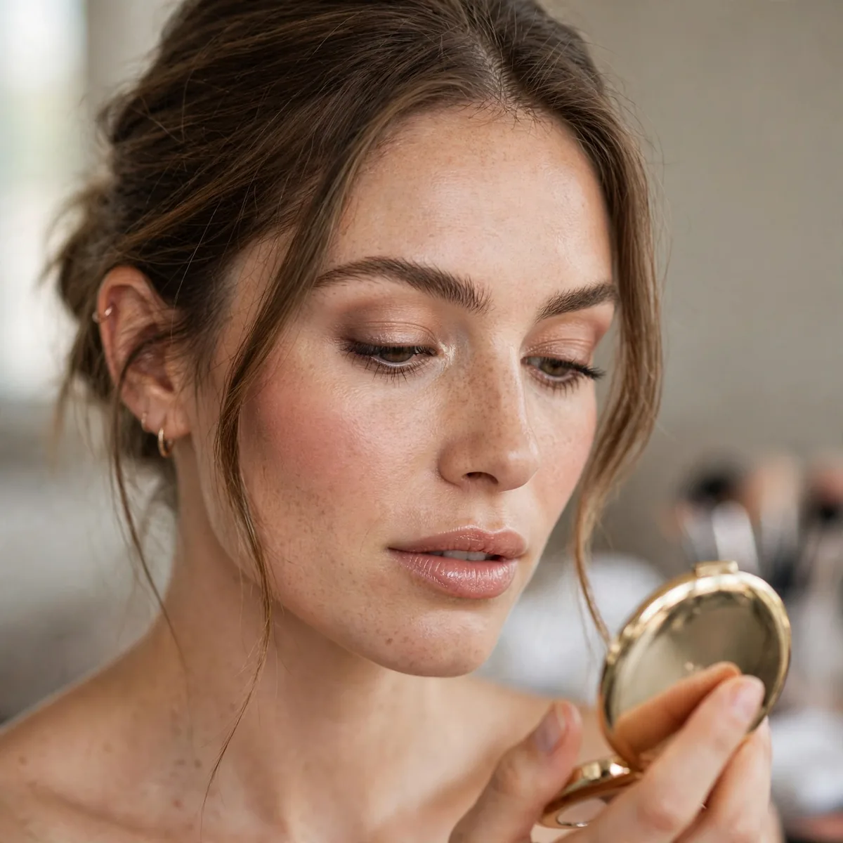 Final makeup check before photoshoot