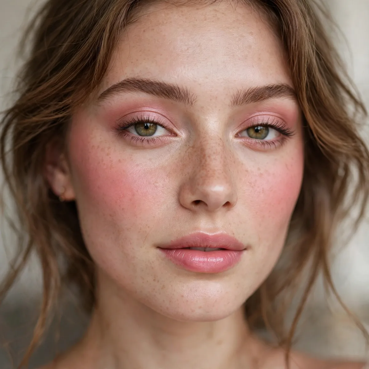 Soft pink flushed Valentine's makeup