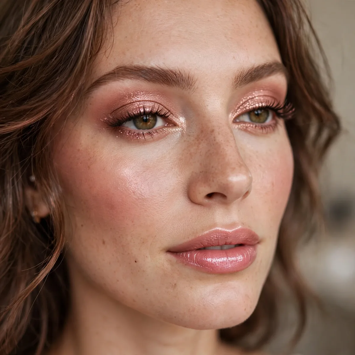 Rose gold romantic Valentine's makeup