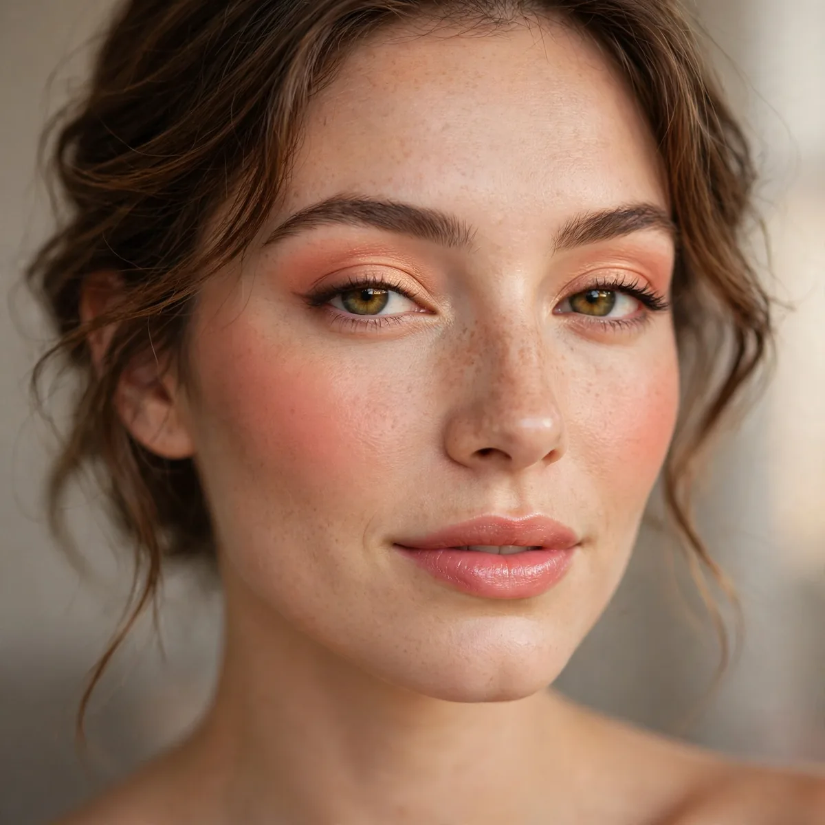 Peachy sweetheart Valentine's makeup