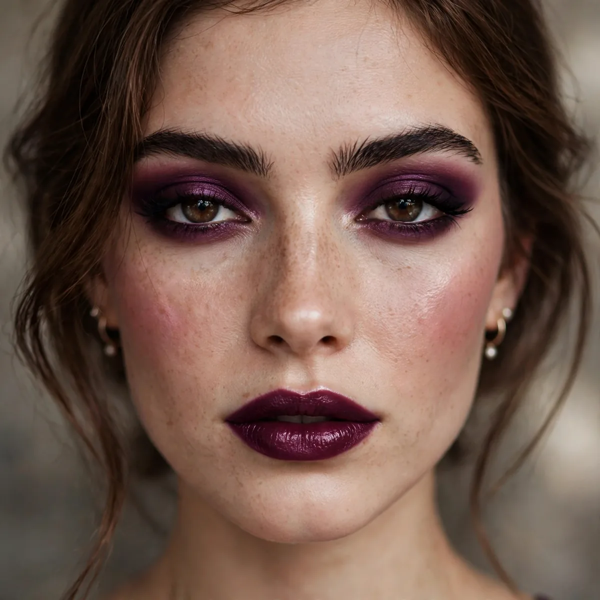 Deep plum mysterious Valentine's makeup