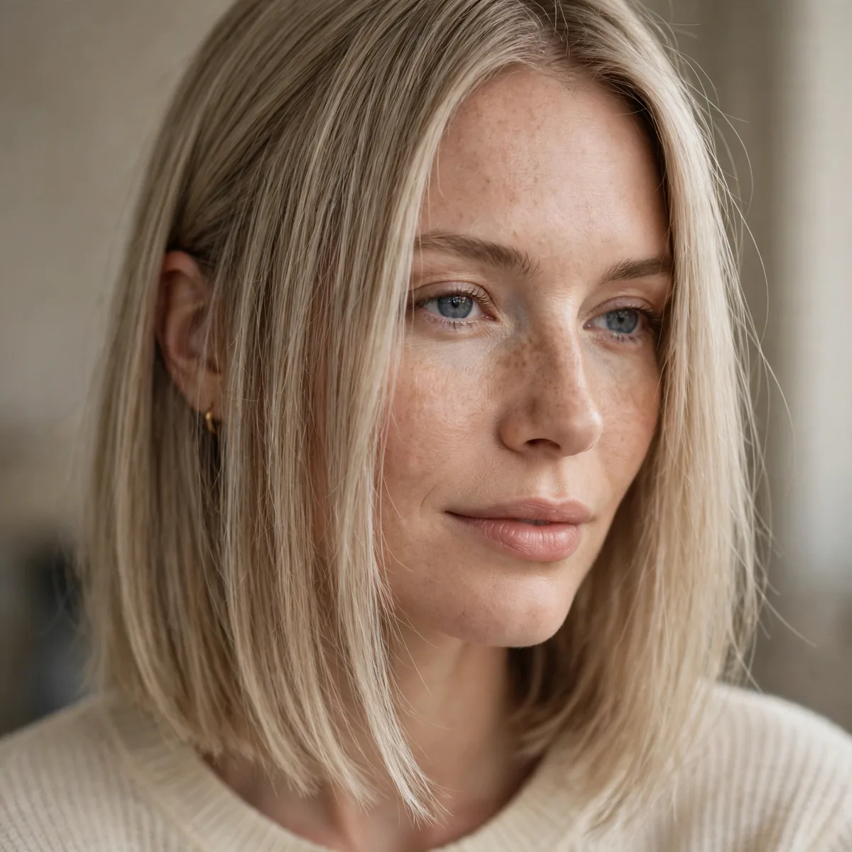 One-length midi cut for fine hair