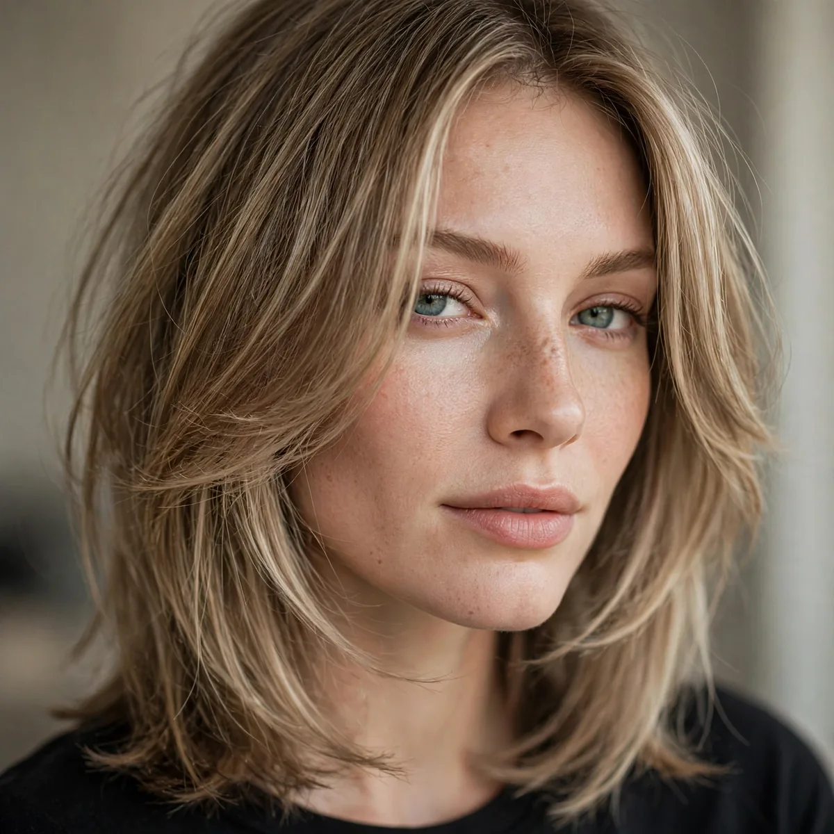 Face-framing layers on fine hair