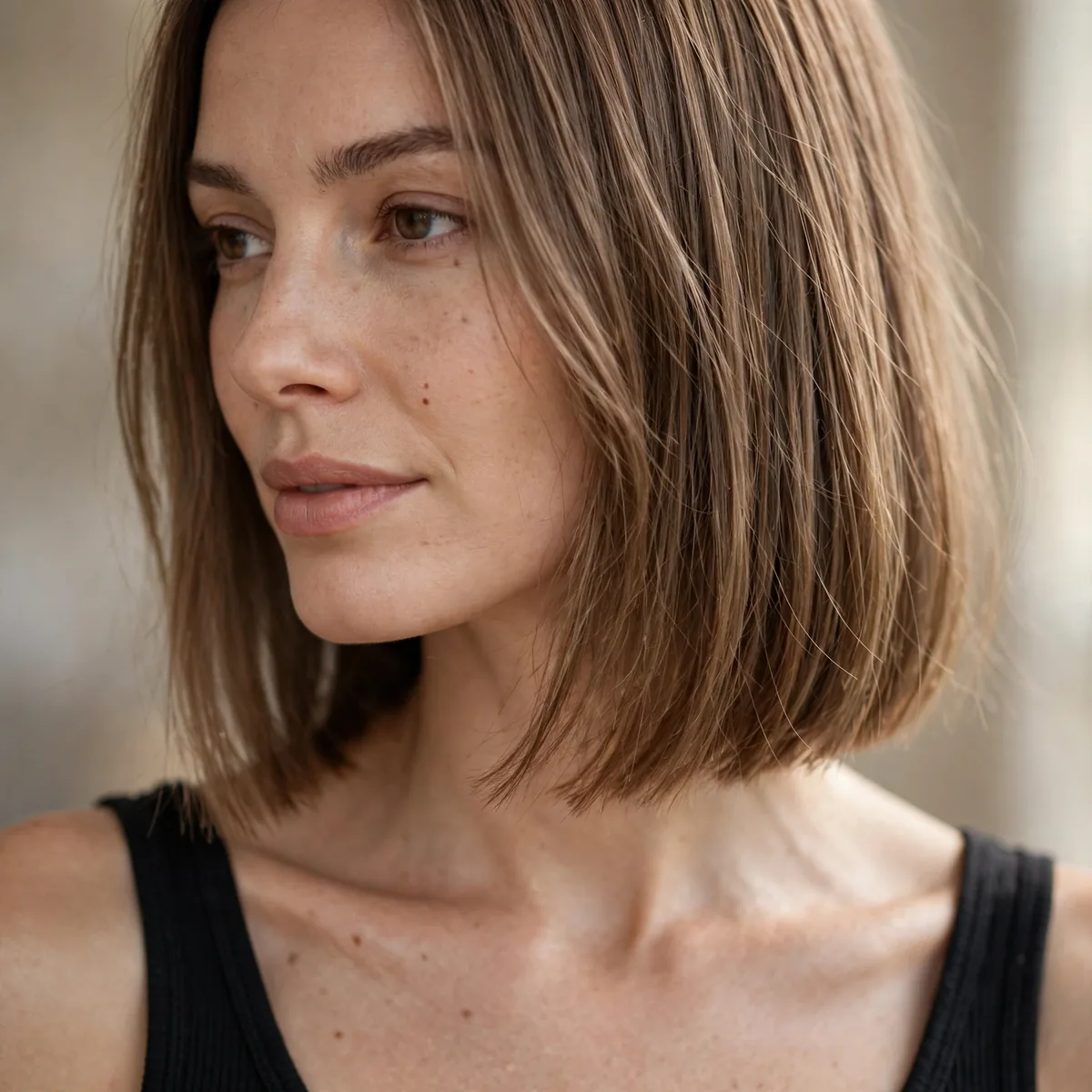Collarbone blunt bob on fine hair