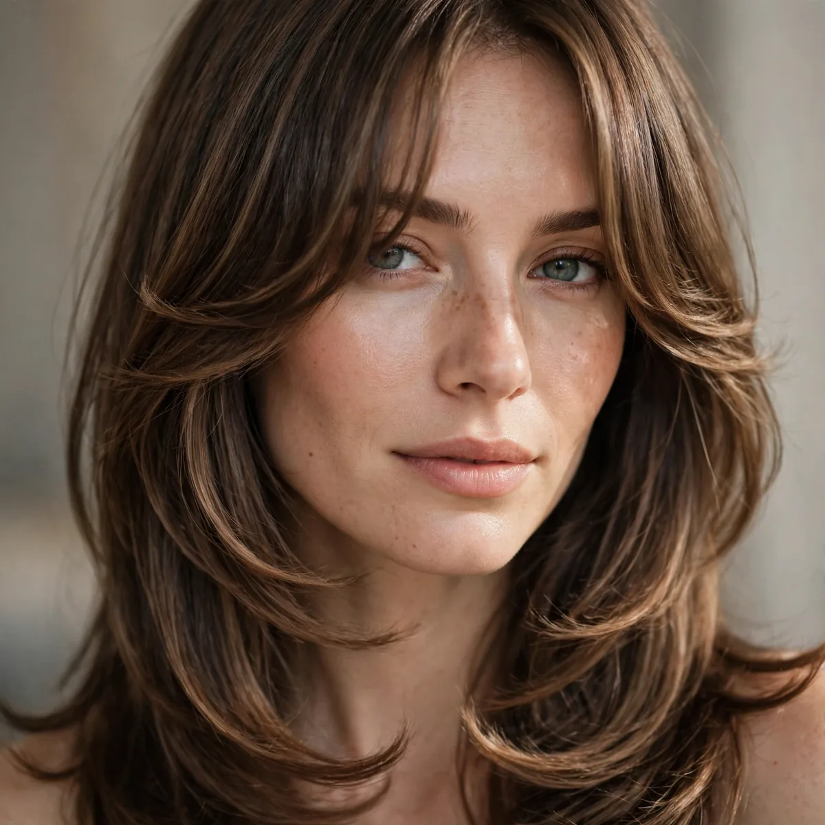 U-cut soft layered hairstyle