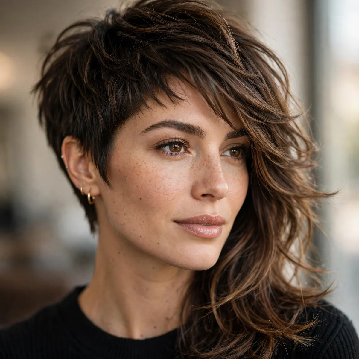 Asymmetrical layered haircut