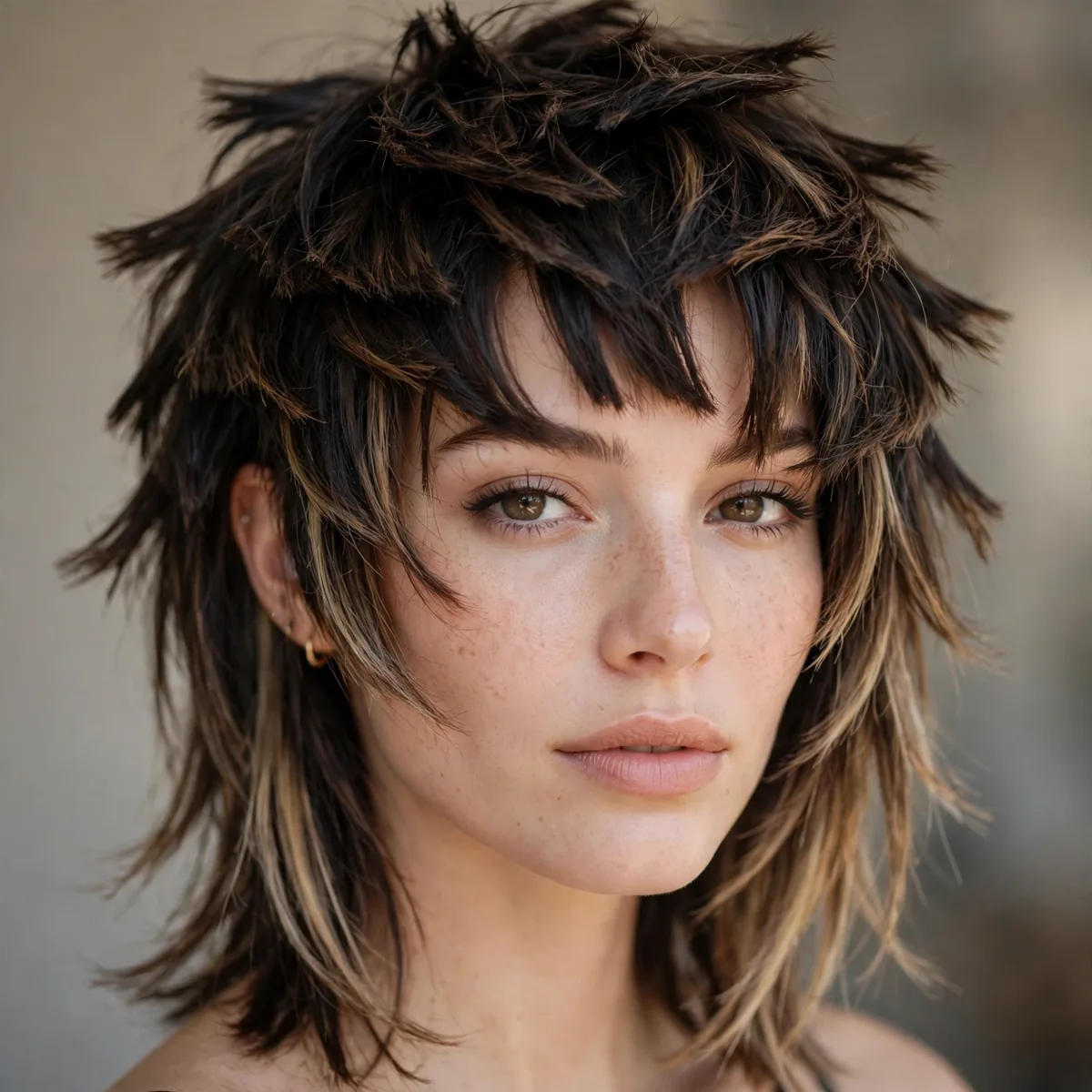 Bold disconnected layered haircut