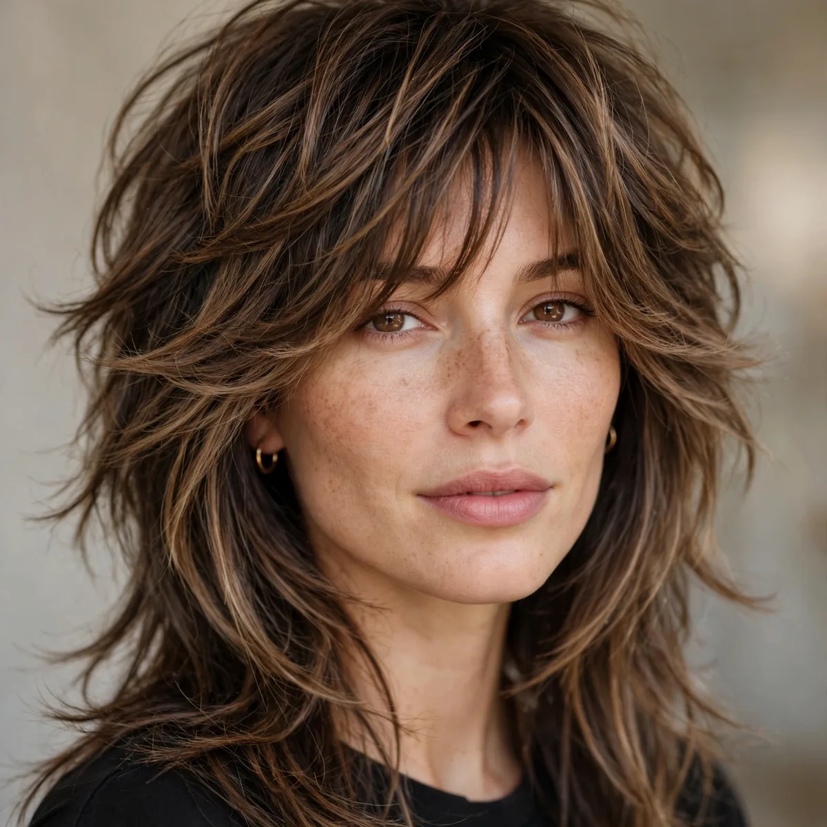 Modern wolf cut layers