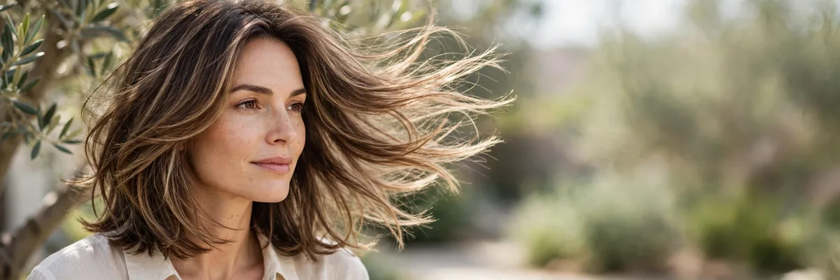 Medium-length layered haircut with beautiful movement