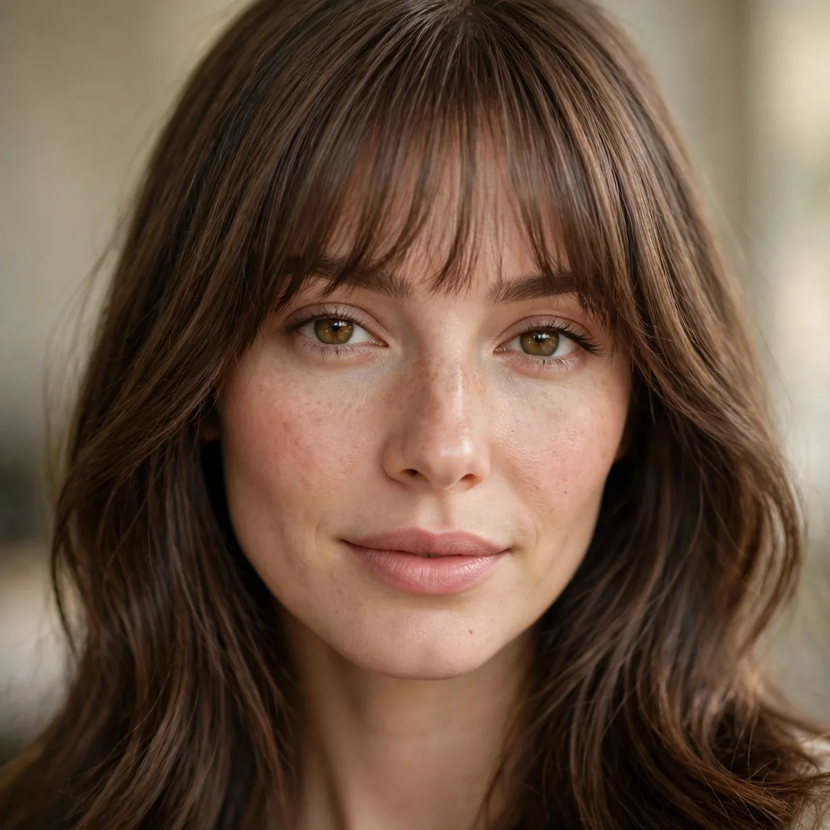 Soft straight-across bangs