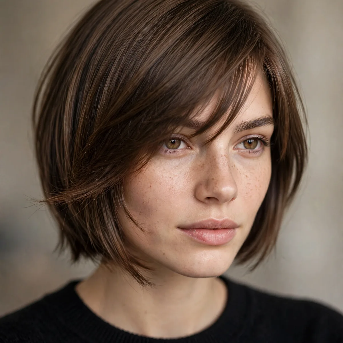 Asymmetrical fringe hairstyle