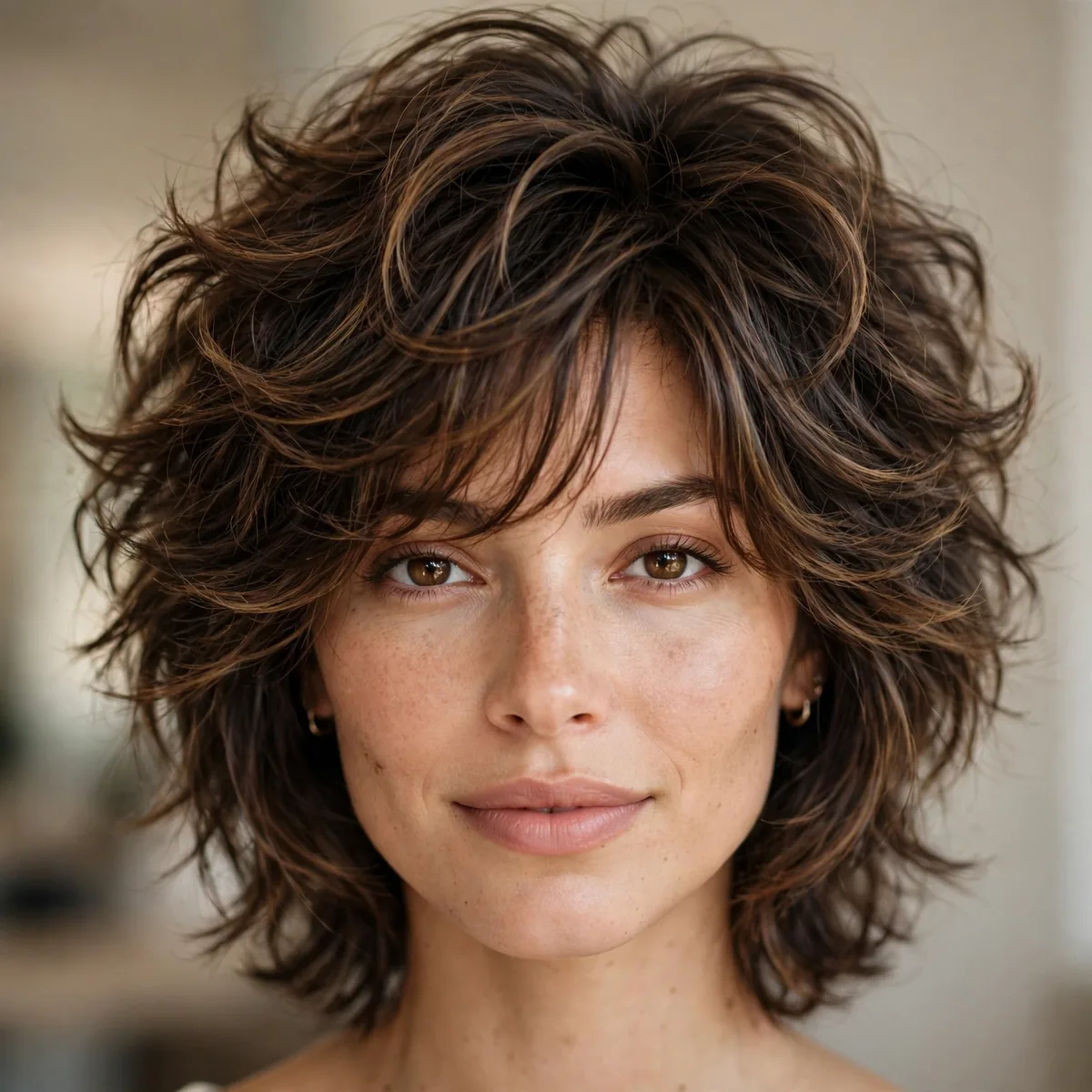Textured haircut with volume