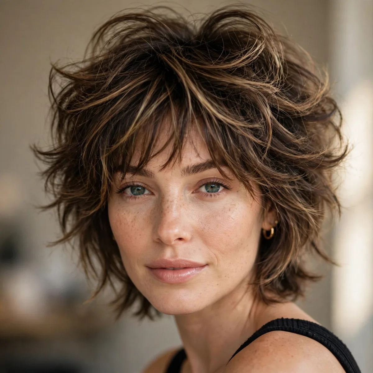 Shaggy haircut with lift