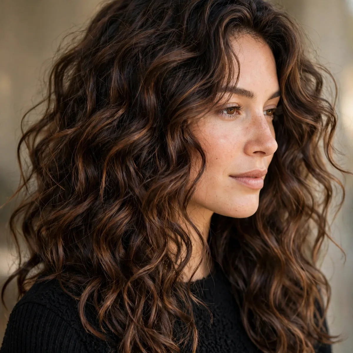 Wavy textured hair with body