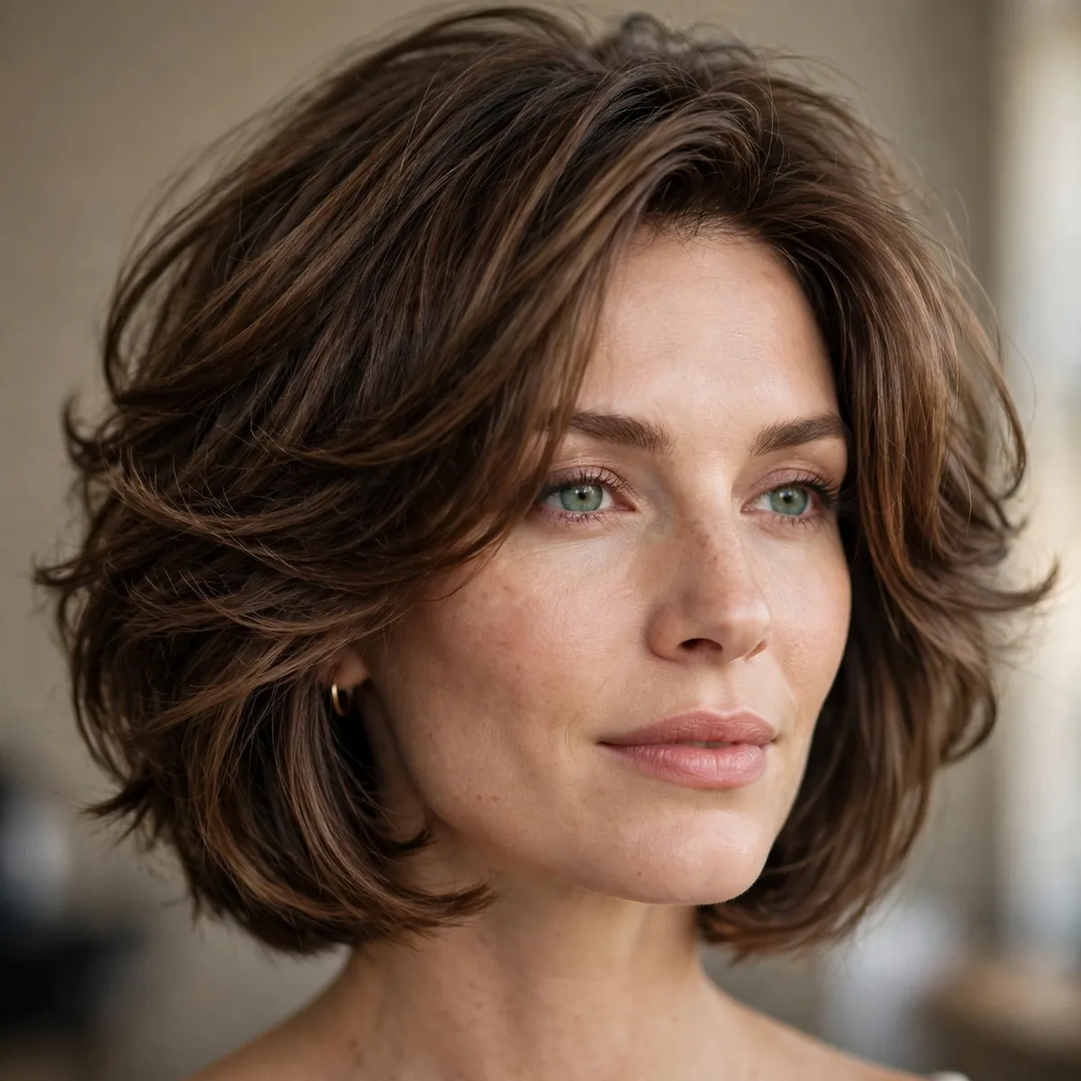 Layered bob with fullness