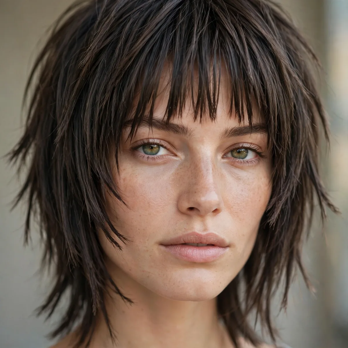 Straight shag with edgy texture