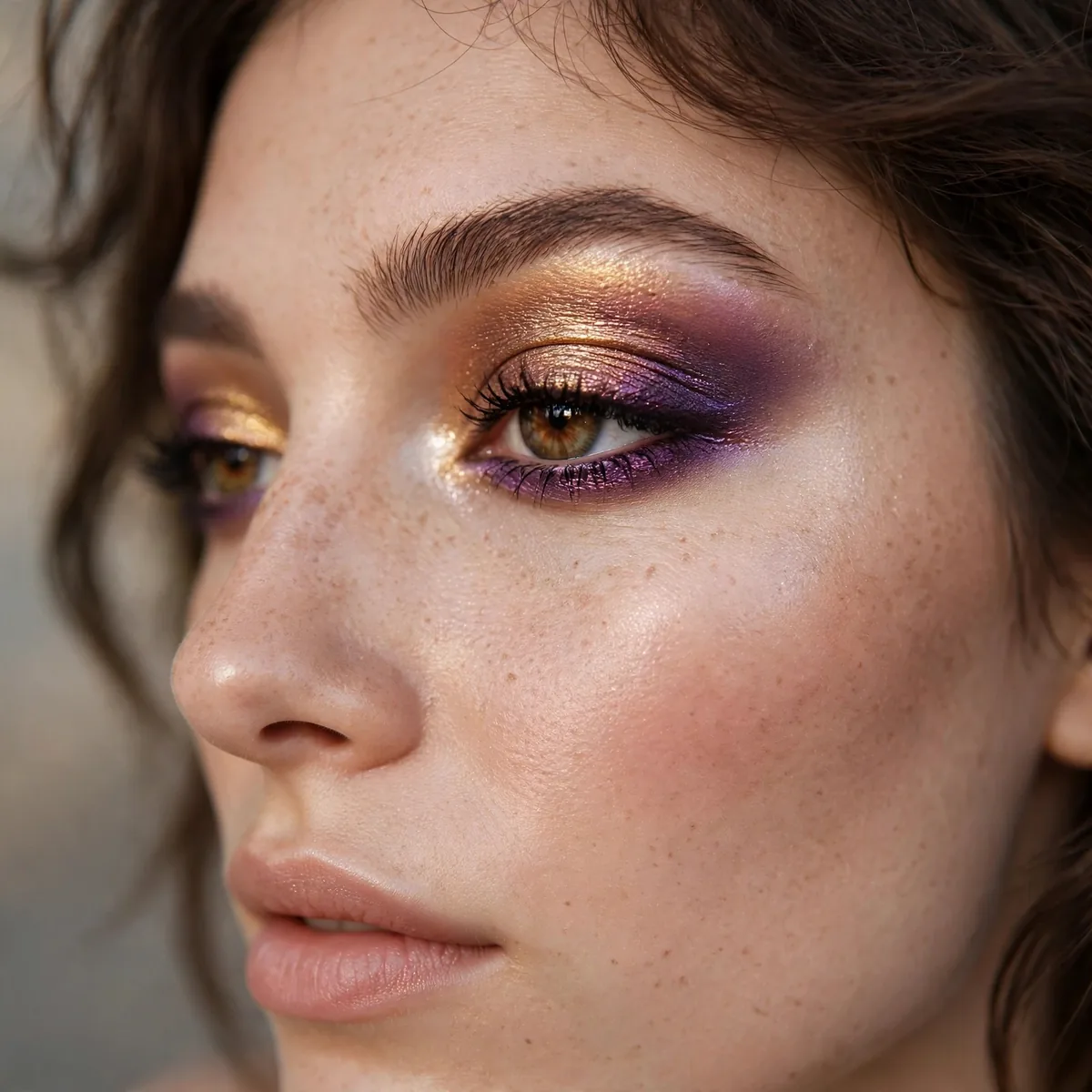 Metallic ombre eyeshadow blend