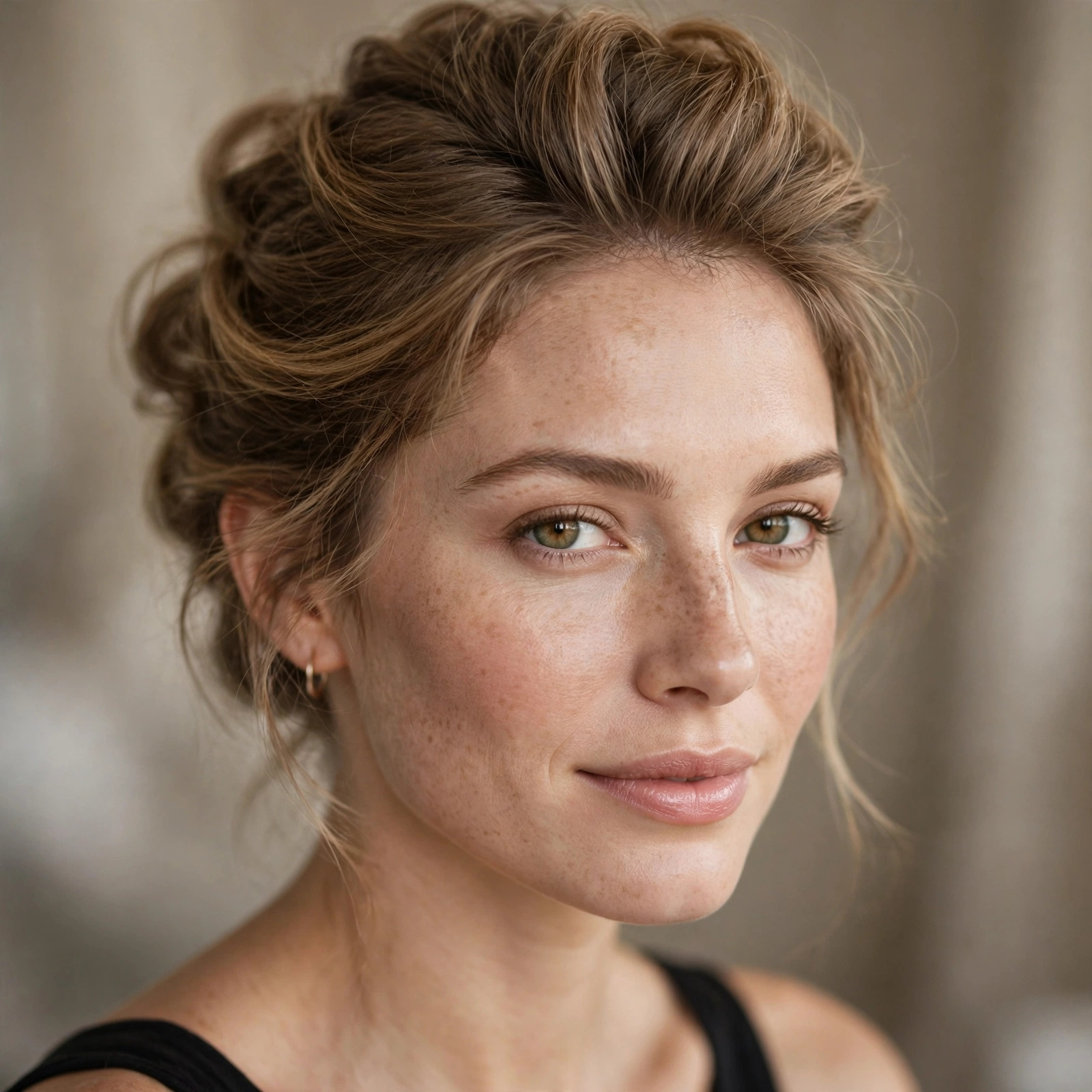 Soft updo with crown volume