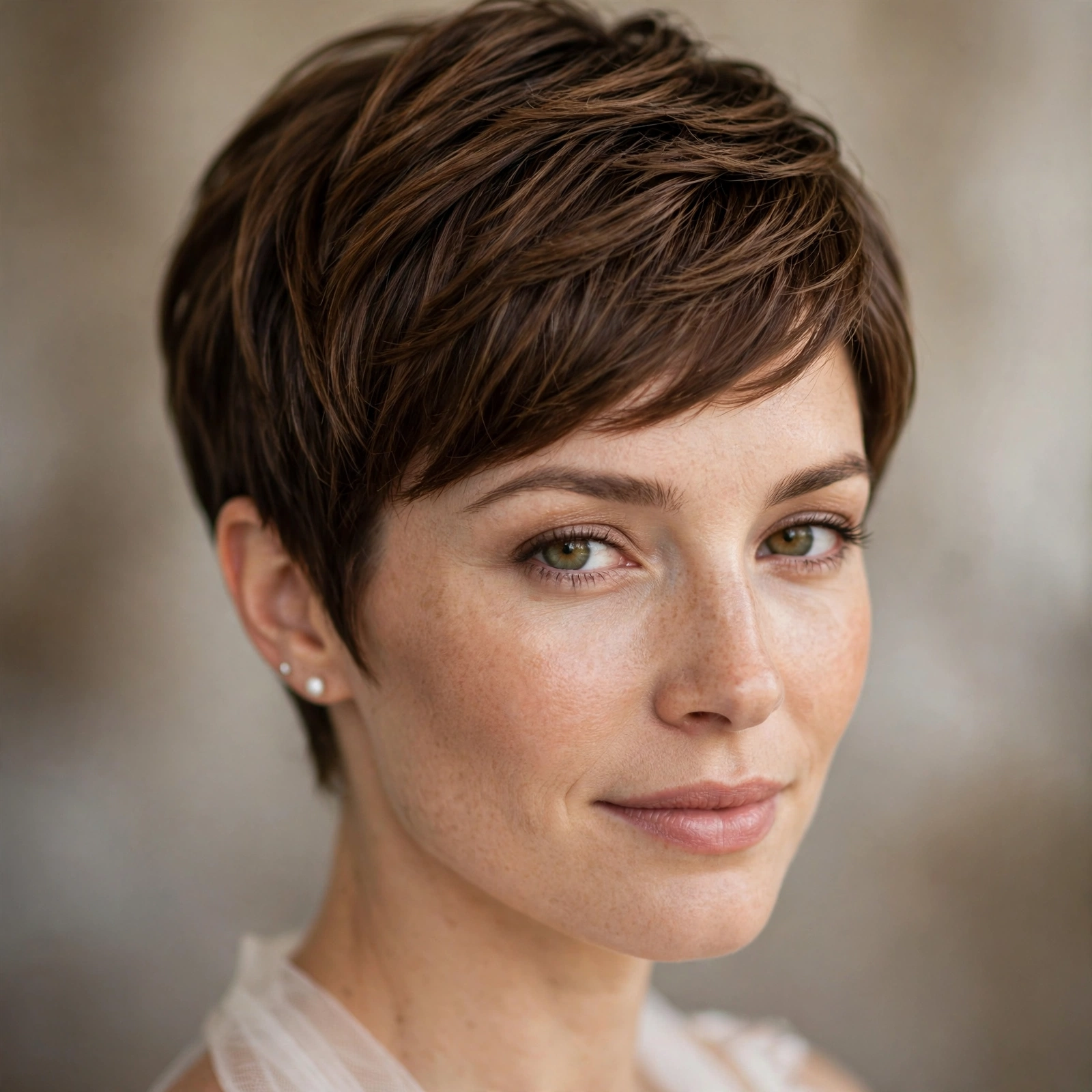 Polished textured pixie for the wedding