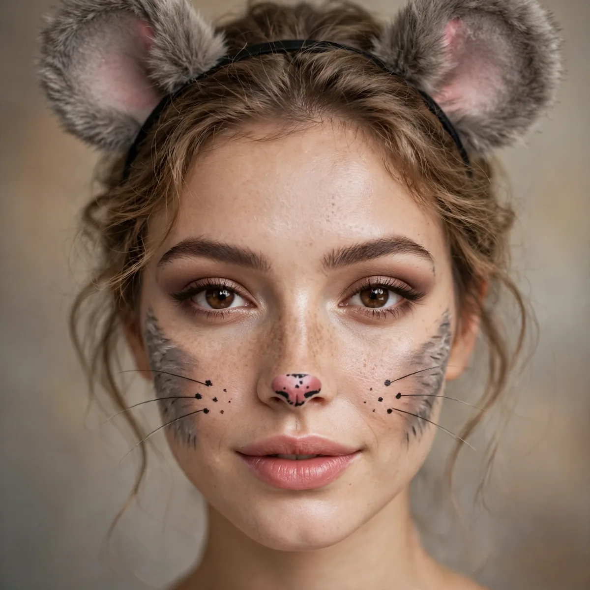 Classic cute mouse costume makeup