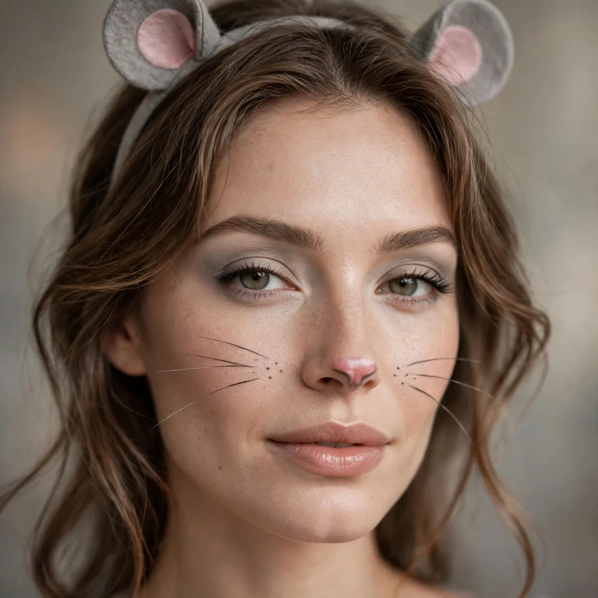 Minimalist mouse costume makeup
