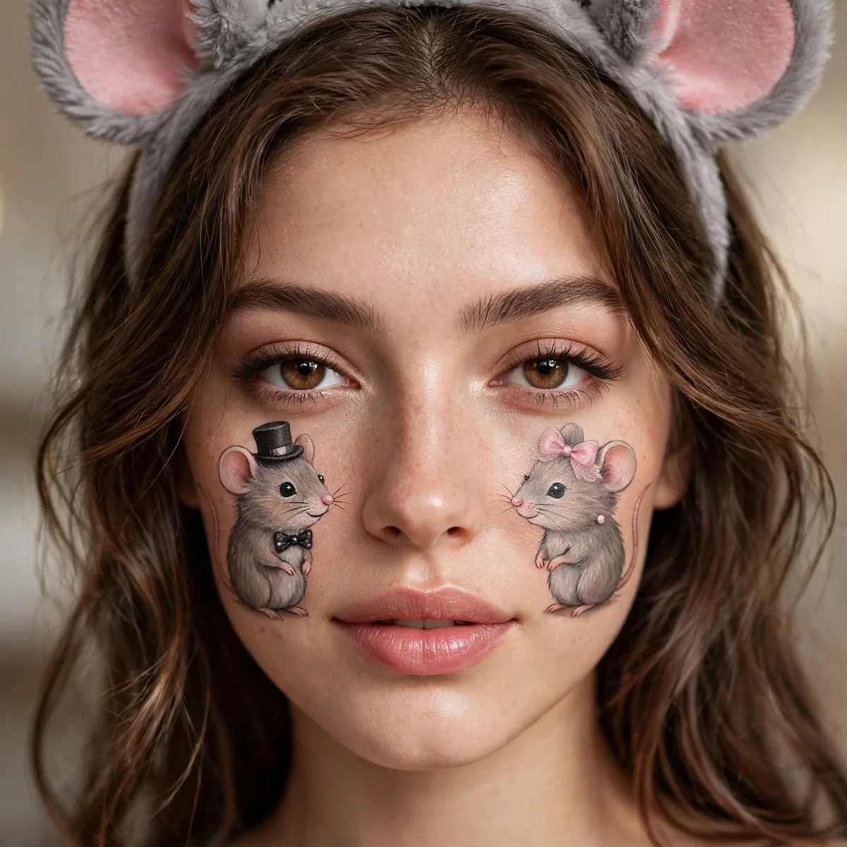 Couple mouse costume makeup duo