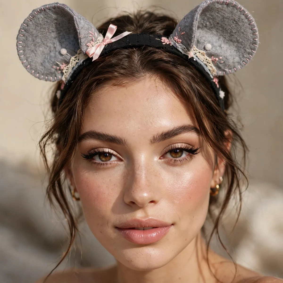 DIY mouse ears with makeup