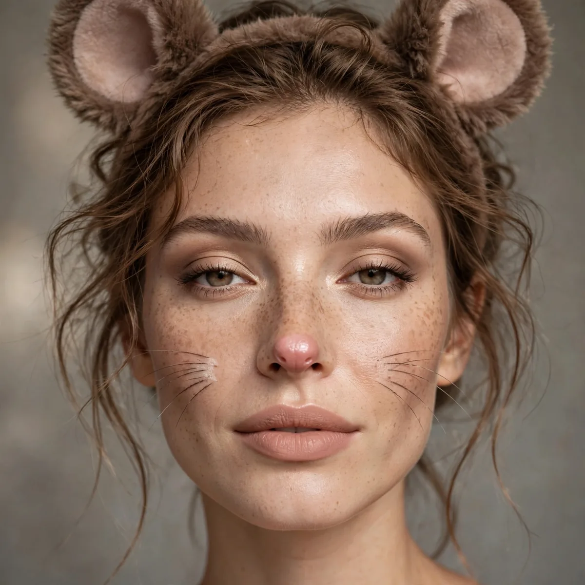 Nude lip mouse costume makeup