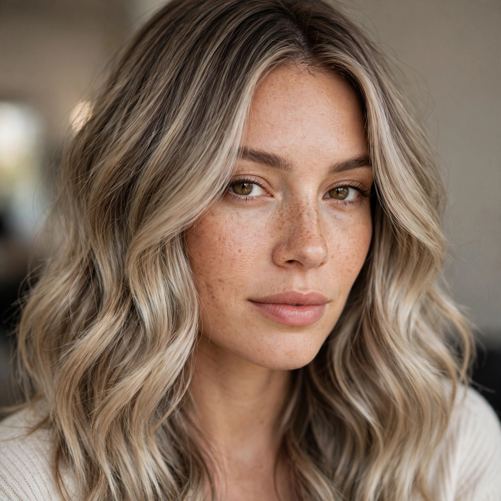 Mushroom blonde balayage