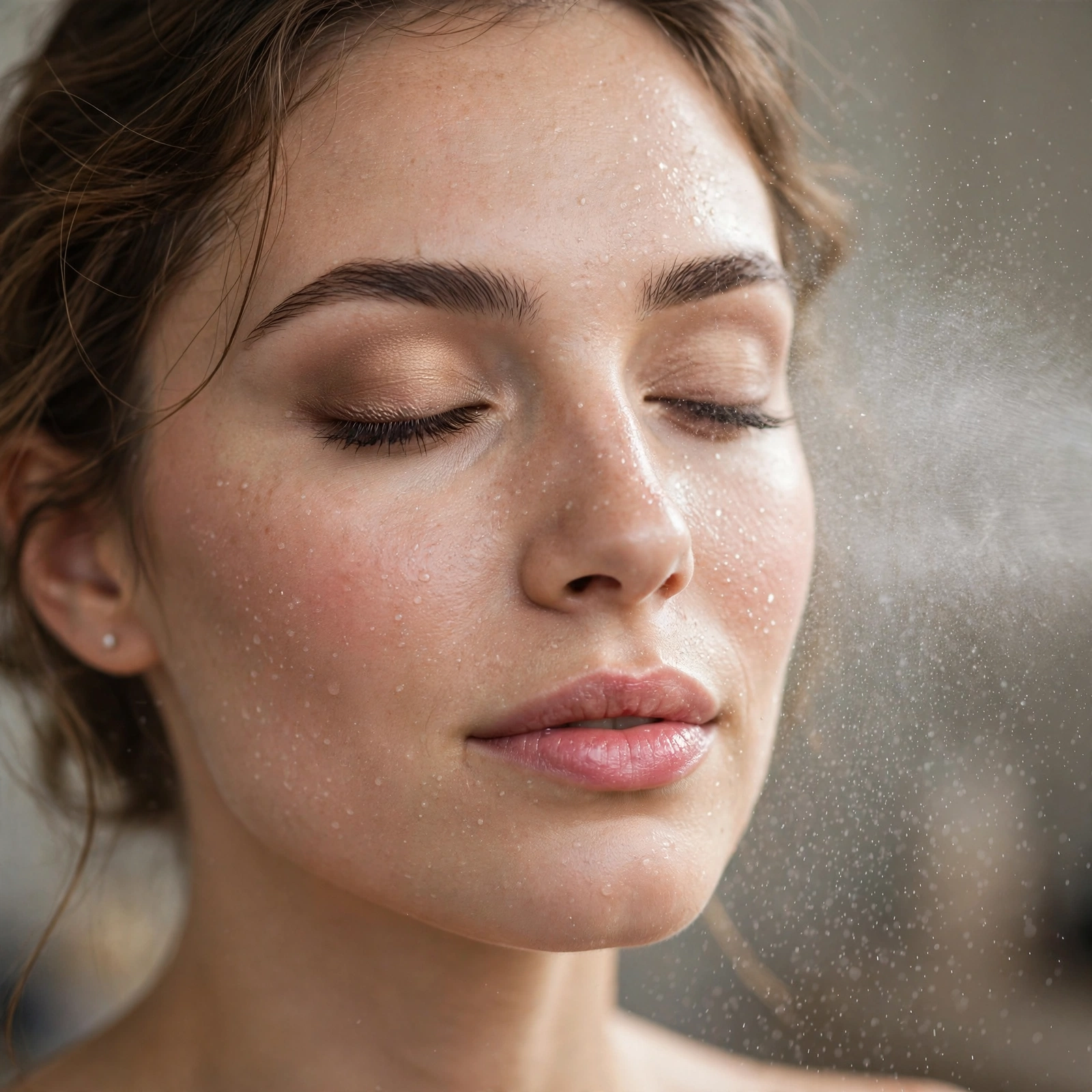 Setting natural base with mist