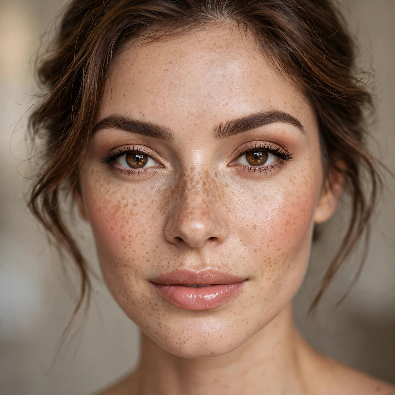 Letting freckles show through foundation