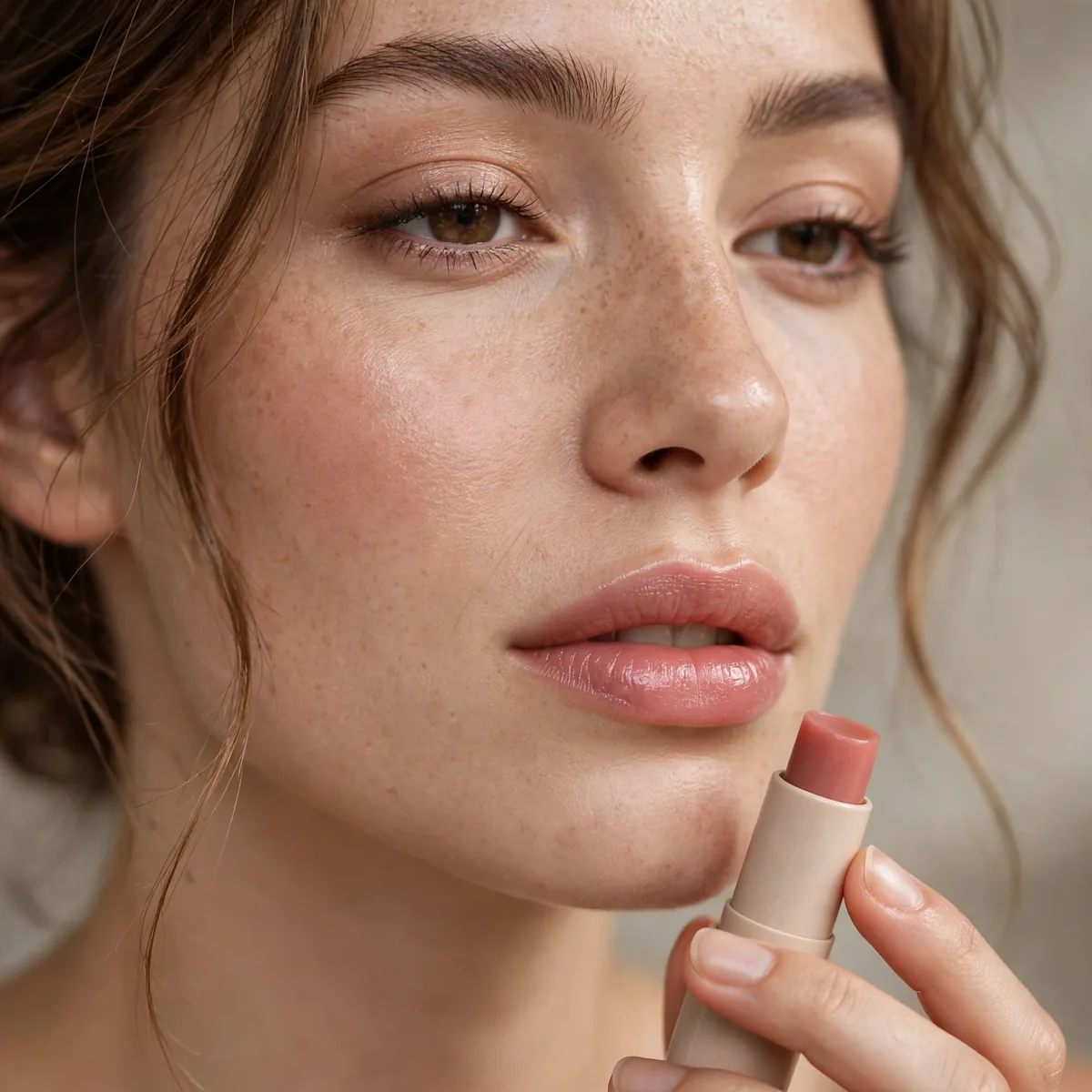 Tinted lip balm natural look