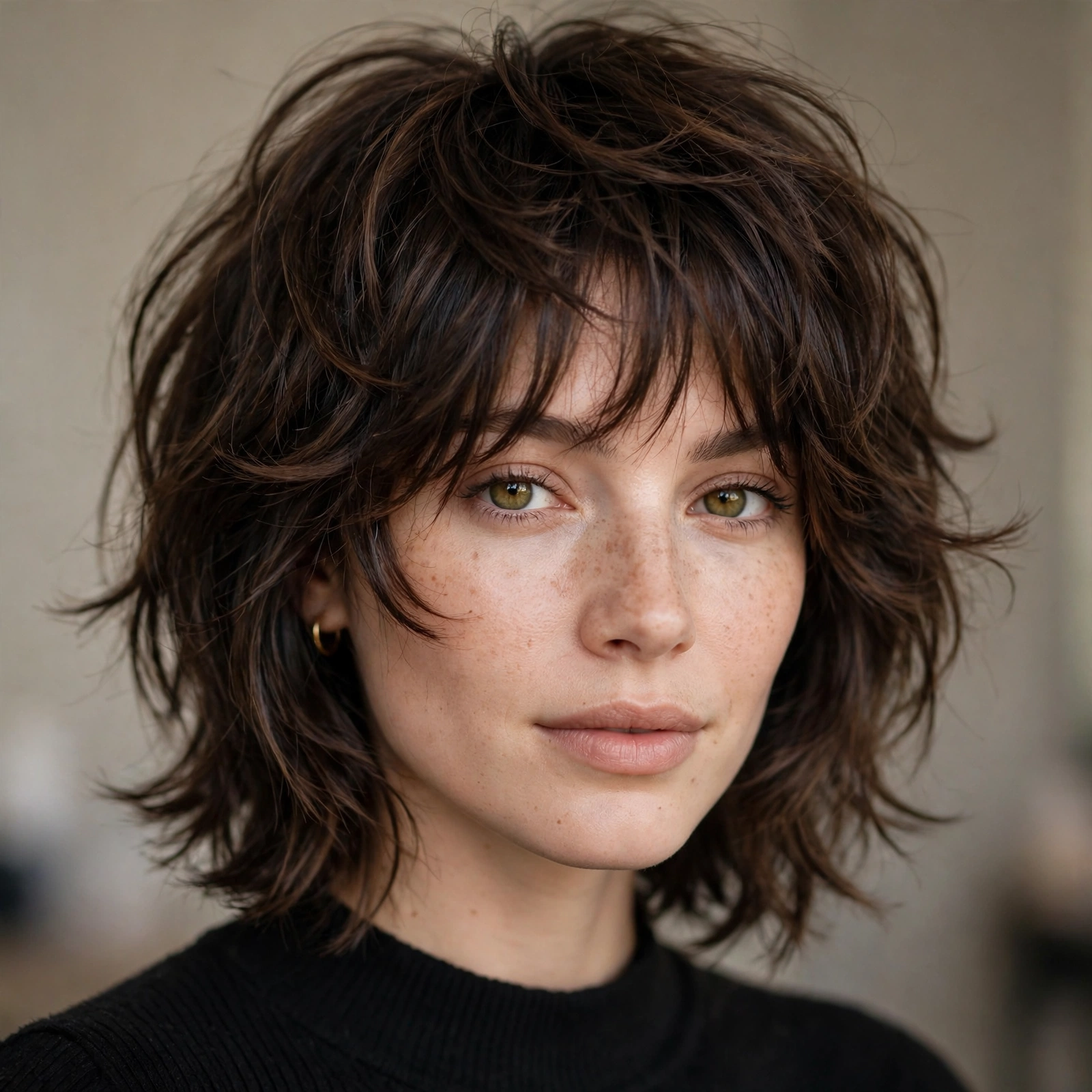 Short octopus haircut at shoulder length