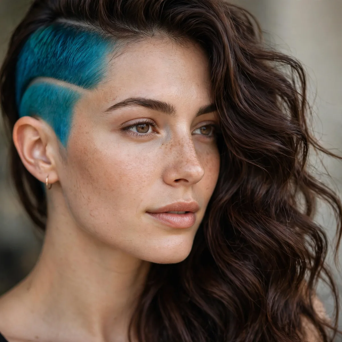 Shaved side with bold color