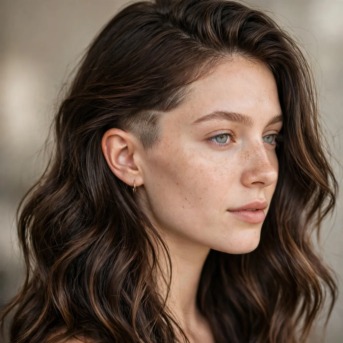 Hidden undercut with long hair