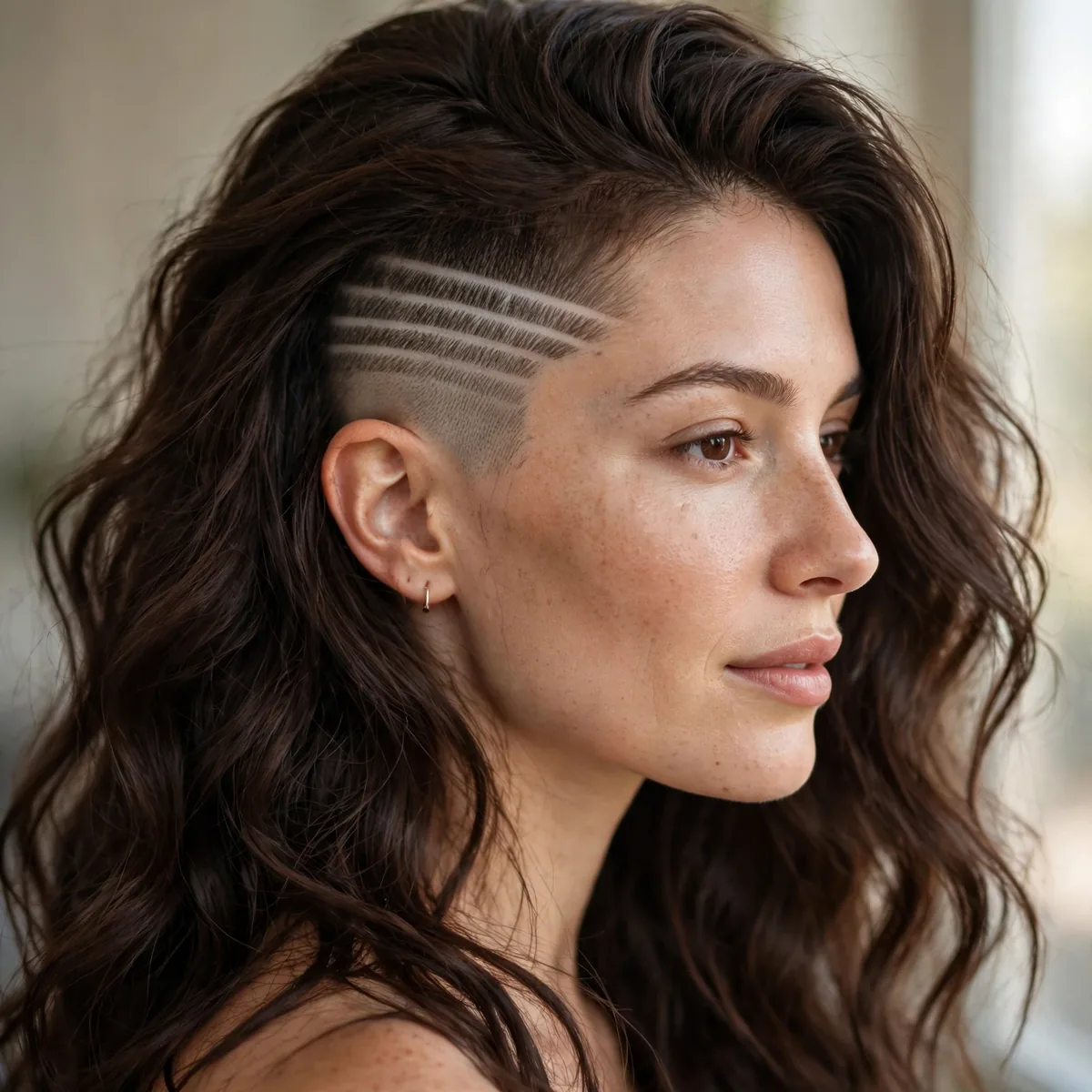 Precision line design on shaved side