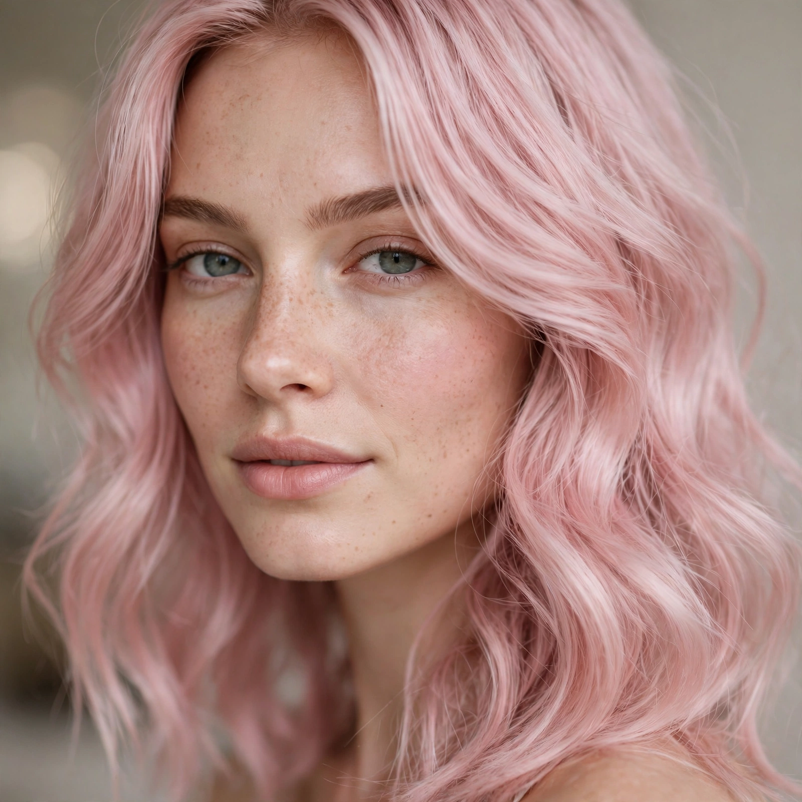 Blush pink pastel hair