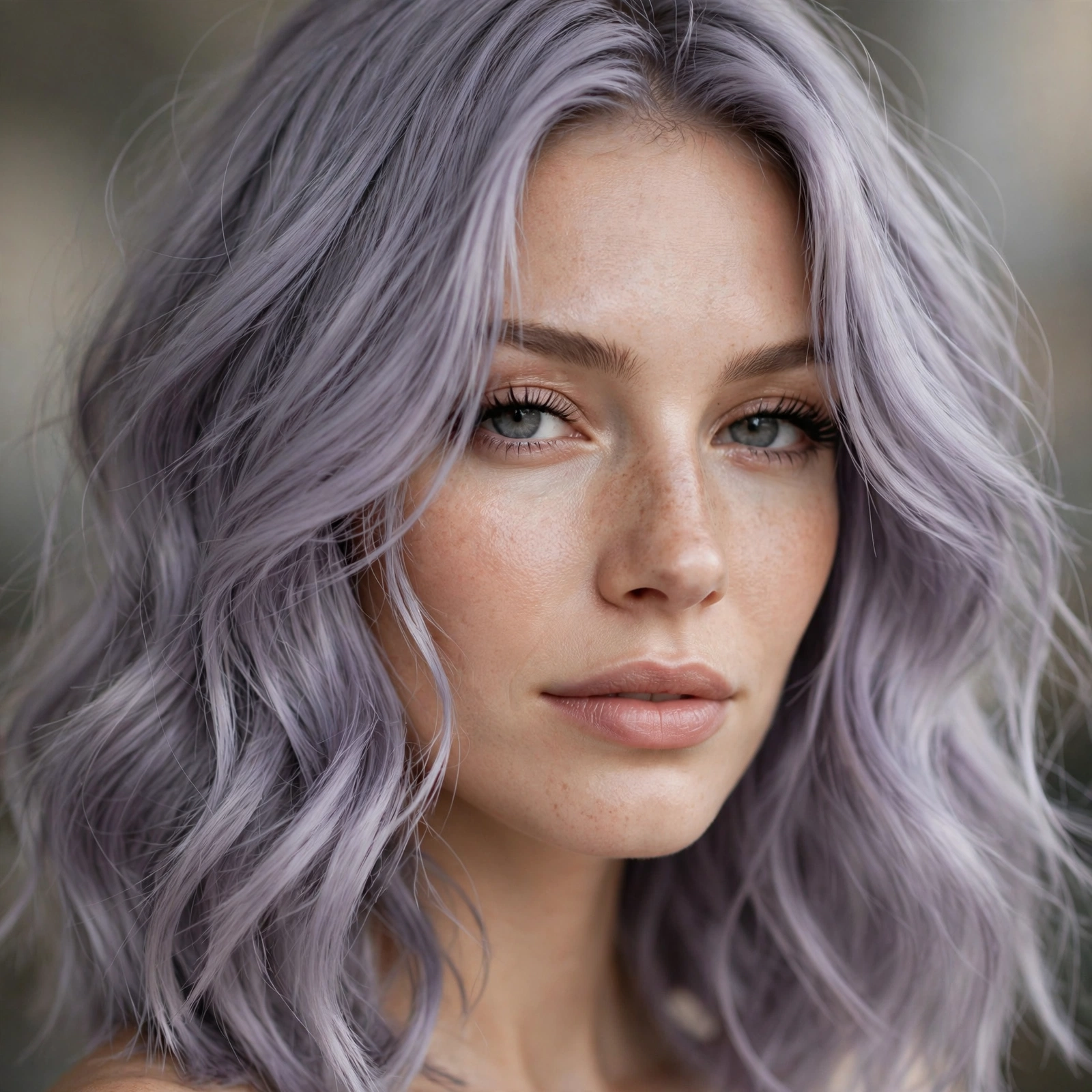 Lilac gray pastel hair color