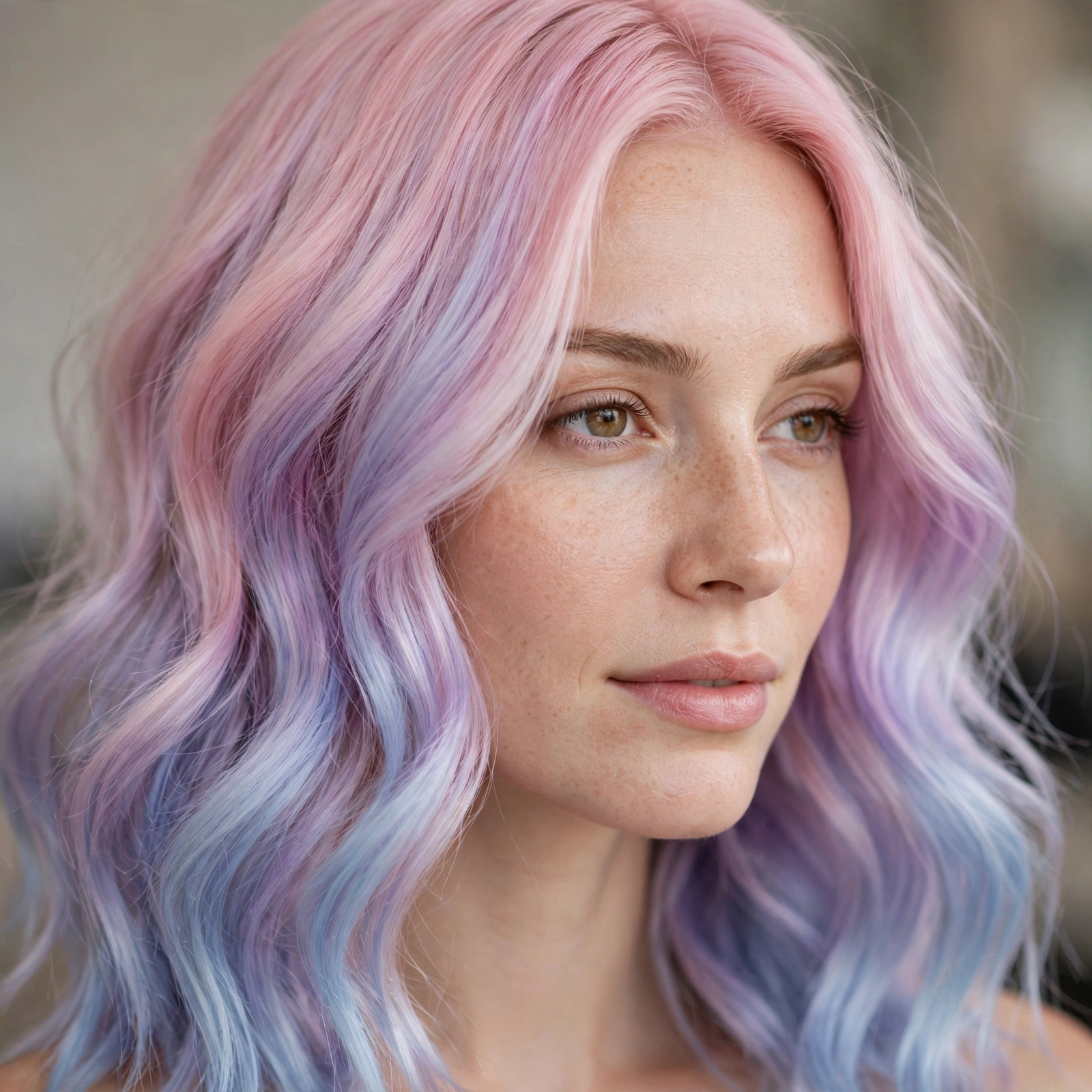 Pastel ombre hair color