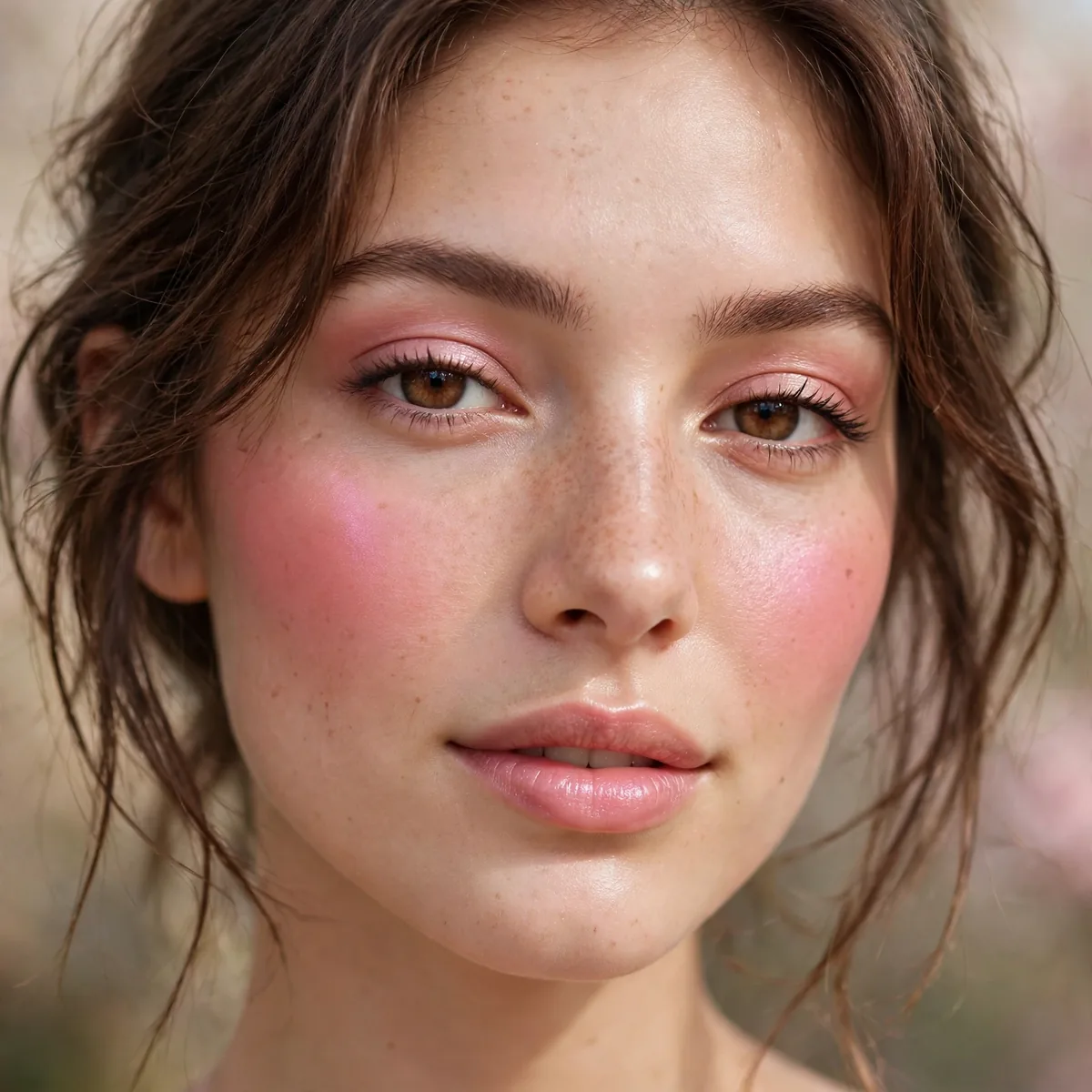 Cherry blossom pink blush with fresh spring glow