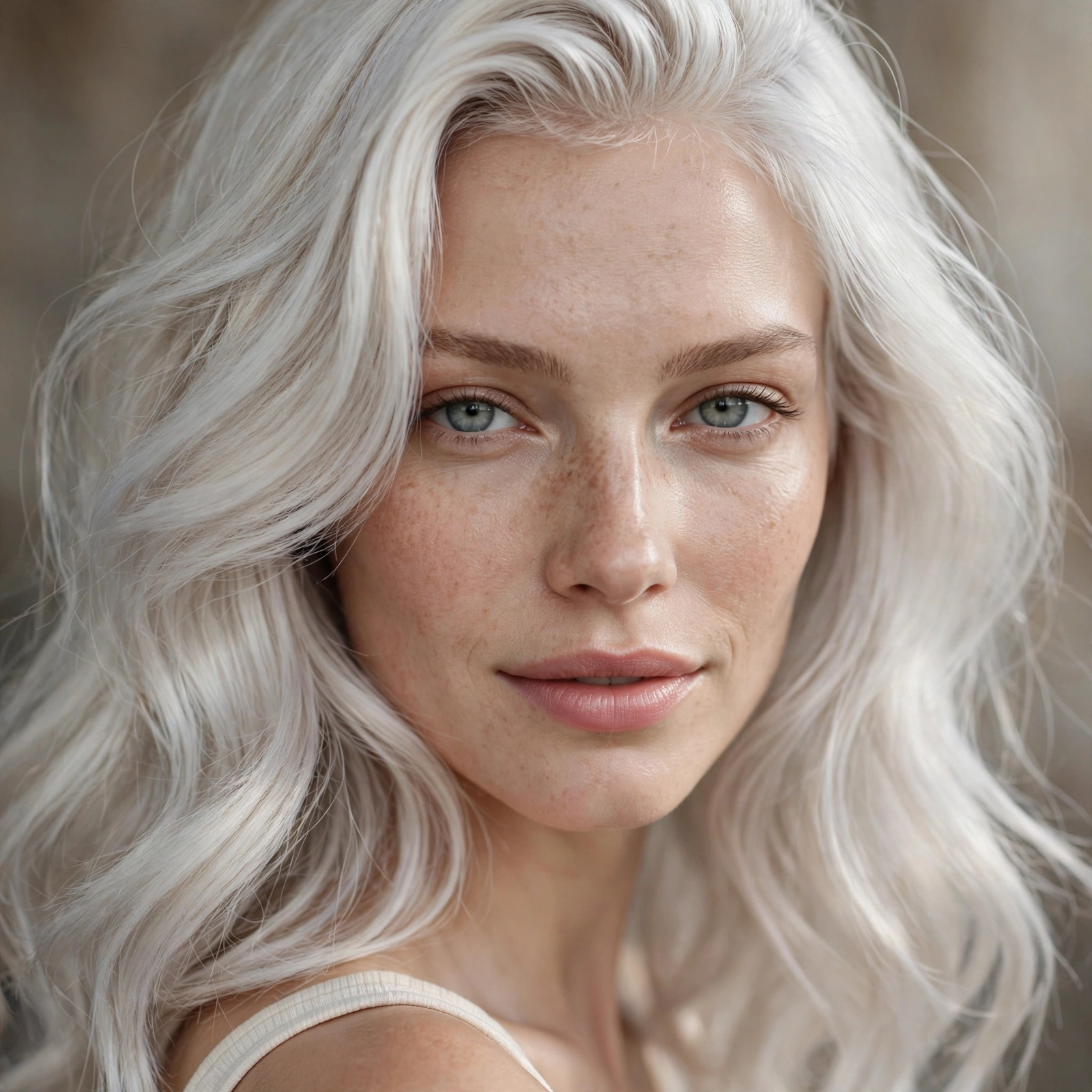 Classic icy platinum blonde hair