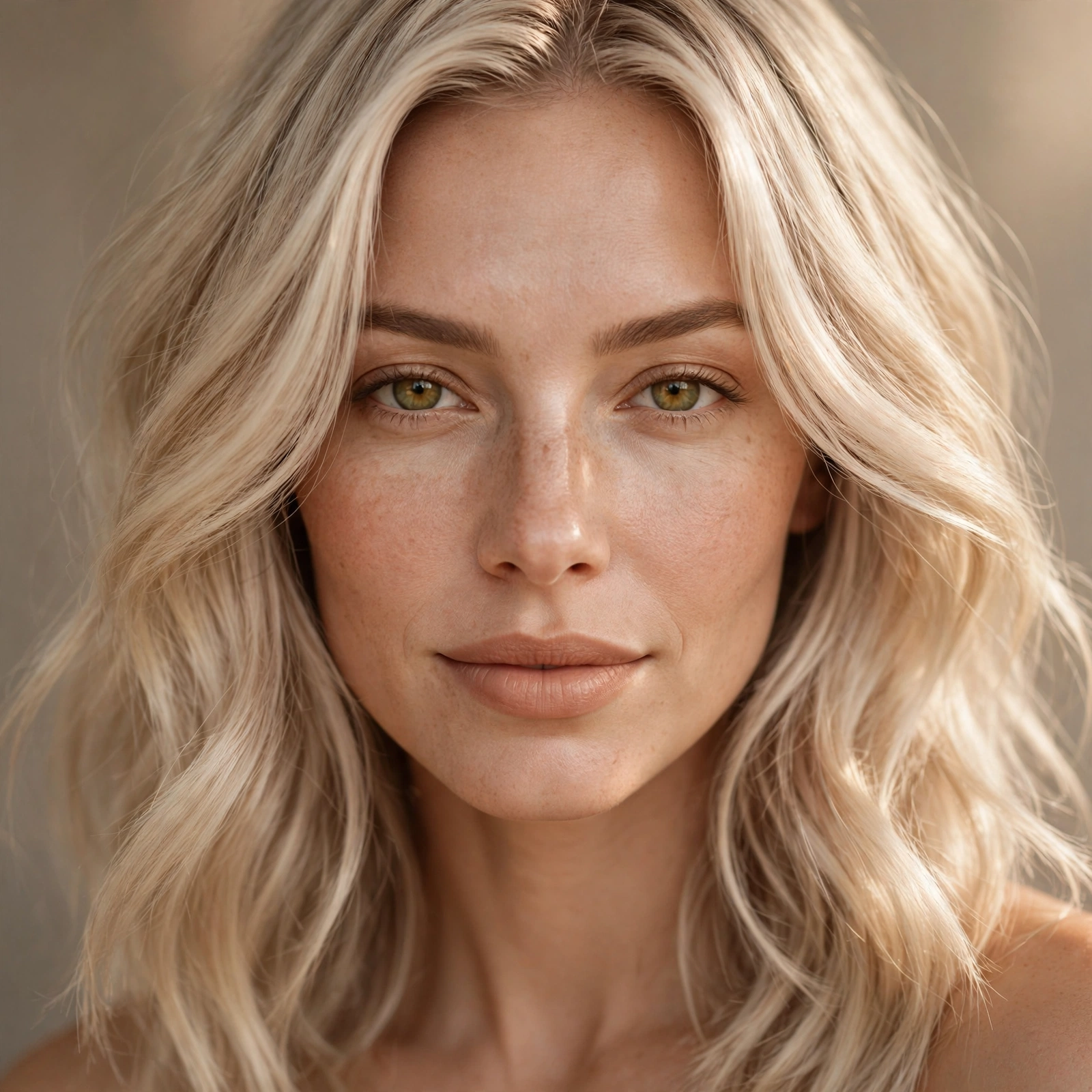 Beige toned platinum blonde